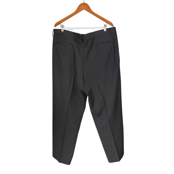Structure Mens Dress Pants 38x30 Pinstripe Black Polyester/Viscose Trousers - Picture 2 of 6